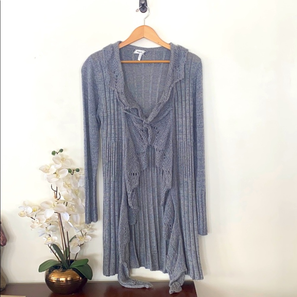 🧣Women’s grey knitted tunic sweater Size L Mingle
